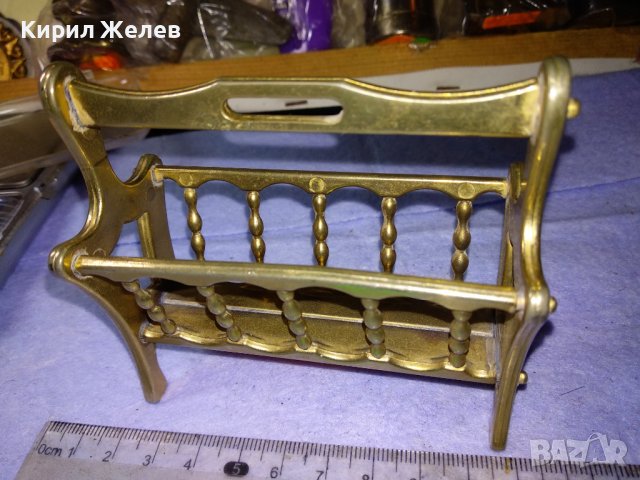 Месингова Фигурална Миниатюра на Ретро Поставка за Списания Вестници - За КОЛЕКЦИЯ ИНТЕРИОР 41406, снимка 2 - Колекции - 43598348