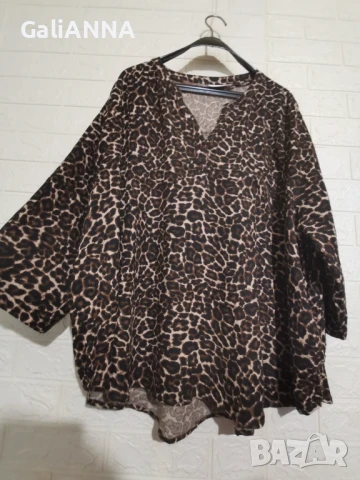 СТРАХОТНА ТУНИКА В ЕФЕКТЕН ПРИНТ 3XL-4XL, снимка 2 - Туники - 50926846