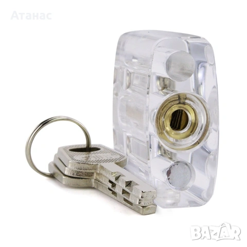 Тренировъчен прозрачен катинар с дискова ключалка за обучение