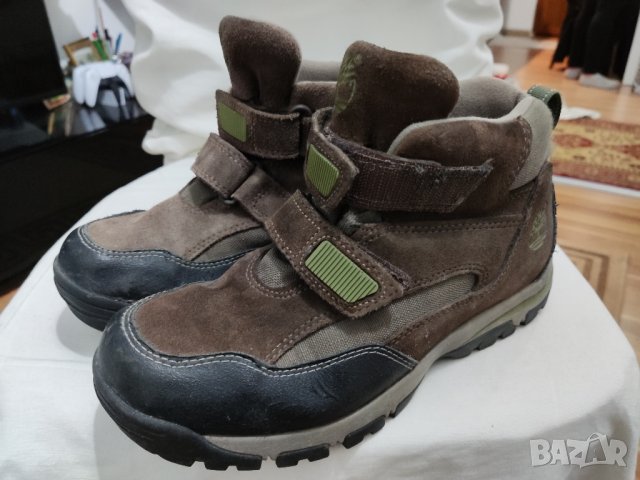 Маркови кожени боти Timberland Double Strap, снимка 4 - Детски боти и ботуши - 35174751