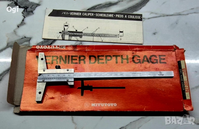 Дълбокомер MITUTOYO , снимка 4 - Шублери - 53515553