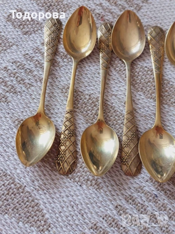 СССР сребърни лъжици-три комплекта. Сребро 875 проба., снимка 7 - Антикварни и старинни предмети - 45693394