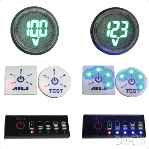 х2 броя Индикатор батерии  3S 5S 6S  Li-ion Makita Battery Level Indicator,или 12V/21/24V акумулатор, снимка 2 - Друга електроника - 51460272