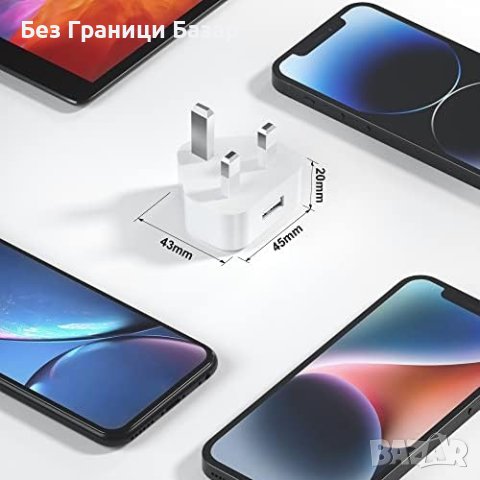 Нов комплект 4 броя USB Зарядно за iPhone/iPad 5V 1A, Леко и Компактно, снимка 2 - Друга електроника - 43362273