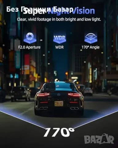 Нов 4K двоен видеорегистратор с 5.8GHz WiFi, нощен режим G-сензор кола, снимка 7 - Друга електроника - 49537374