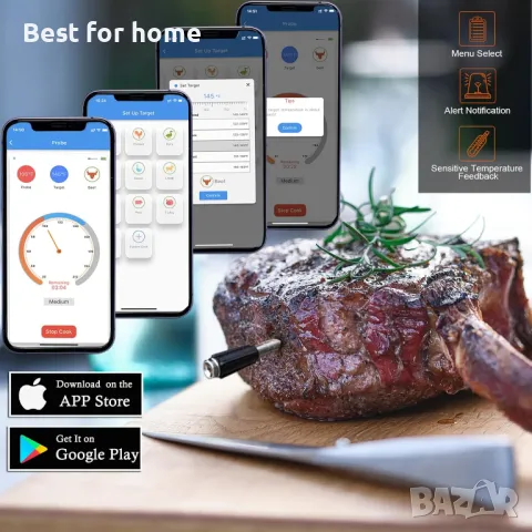 Смарт безжичен термометър за месо SANGOTED, снимка 7 - Други - 48347199