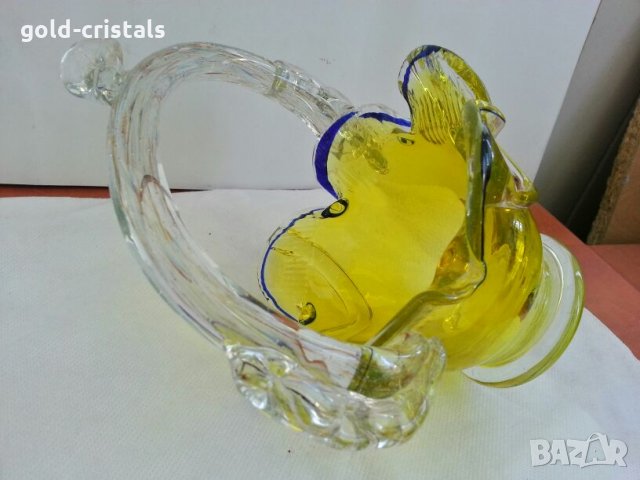 Стъклена купа кошничка , снимка 8 - Антикварни и старинни предмети - 26637568