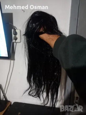 Перука черна дълга коса, снимка 3 - Аксесоари за коса - 49265759