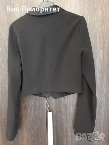 Много елегантно черно късо сако AMISU , дълъг ръкав, класически модел , до кръста, снимка 9 - Сака - 37418181