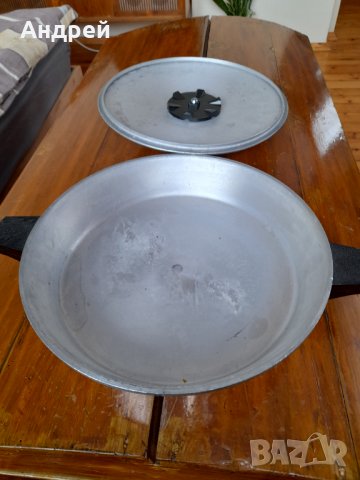 Стар алуминиев тиган,тенджера, снимка 3 - Антикварни и старинни предмети - 32550857
