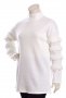 Бяла блуза с  пух на ръкавите, снимка 1 - Блузи с дълъг ръкав и пуловери - 35361462