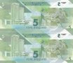 5 долара 2020, Тринидад и Тобаго(2 банкноти поредни номера), снимка 2