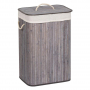Кош за пране Бамбук, с капак, 40х30х60 см см, 72 литра, сив/син