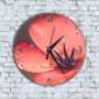 Стенен Часовник - Красиво Цвете Мак Капчици Роса, снимка 1 - Стенни часовници - 43363897