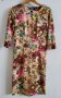 Красива флорална рокля от сатениран плат, снимка 1 - Рокли - 37755782