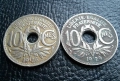 Стара монета 10 сантима 1926 г. и 1929 г.Франция - топ !, снимка 6