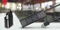 AXAGON 4x USB3.0 Charging Hub 1.2m Cable, Incl. AC Adapter - HUE-S2BP, снимка 3