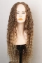Омбре къдрици 80 см - кафява перука с реалистичен път 13x4x1, снимка 9