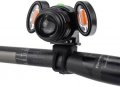 Водоустойчив LED фар за велосипед с три светлини и ръчен фокус, снимка 2