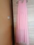 Розова ефирна дълга рокля, снимка 2