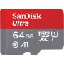 Карта памет SanDisk Ultra microSDXC, 64GB, 120MB/s, A1 Class 10 UHS-I + SD