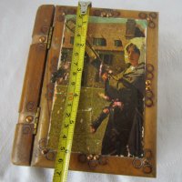 Стара дървена кутия с форма на книга, снимка 7 - Други ценни предмети - 32363528