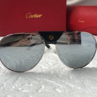 Cartier 2022 мъжки слънчеви очила с кожа, снимка 3 - Слънчеви и диоптрични очила - 37370352