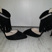 Нови обувки с ресни и камъчета, снимка 5 - Дамски обувки на ток - 27891517