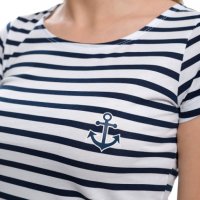 Нова дамска моряшка тениска с малък трансферен печат Котвичка, снимка 2 - Тениски - 27952521