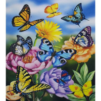Диамантен пъзел мозайка с Пеперуди, 40х30 см, Модел 31 Код: 27010931, снимка 1 - Гоблени - 44899605