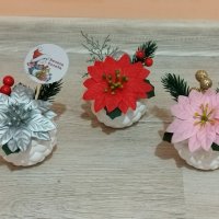 Коледни кашпи със сапунени коледни звезди и рози, снимка 2 - Коледни подаръци - 38798968