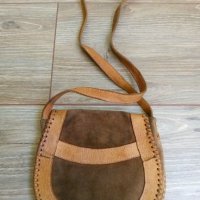 Чанта от естествена кожа- винтидж, кънтри стил, ръчна изработка, снимка 4 - Чанти - 26554583