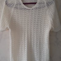Дамска плетена блуза с къс ръкав, снимка 1 - Корсети, бюстиета, топове - 33240597
