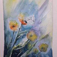 Картина: "Бяла пеперуда", снимка 1 - Картини - 33565469