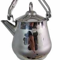 Чайник от неръждаема стомана с двойно дъно, снимка 1 - Аксесоари за кухня - 43006324