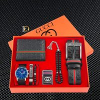 Комплект Gucci колан,часовник,портфейл,броеница,запалка,гривна, снимка 1 - Мъжки - 36904139