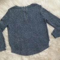 СТРАХОТНА тъмносиня блуза със сребриста нишка, снимка 4 - Блузи с дълъг ръкав и пуловери - 38542813
