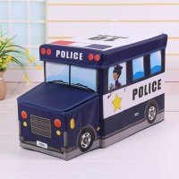 910 Детска сгъваема кутия за играчки кош столче табуретка автобус полиция, снимка 2 - Други - 25249578