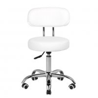 Козметичен стол - табуретка за педикюр A-007- 39/45 см - черна/бяла, снимка 3 - Педикюр и маникюр - 33684425