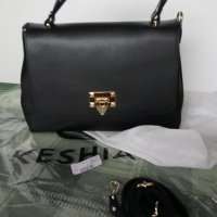 Нова, дамска, черна, кожена чанта, снимка 1 - Чанти - 37199330