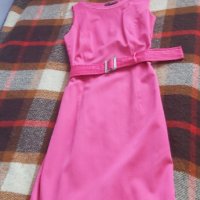 Розова рокля с колан, снимка 1 - Рокли - 32569778