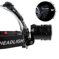Мощен акумулаторен LED челник фенер за глава USB къмпинг лов риболов палатка велосипед бягане колело, снимка 3 - Къмпинг осветление - 24359751