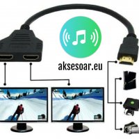 HDMI сплитер кабел HD 1080P 4K видео адаптер 1 вход 2 изходен порт Hub за X-box PS3/4/5 DVD HDTV PC , снимка 12 - Приемници и антени - 35214433