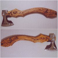 ТИГРОВА БРАДВА - уникална, компактна ръчно кована брадва за открито в стил викинг, снимка 7 - Колекции - 28401595