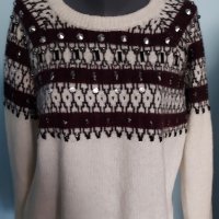 Марков пуловер с декорации / голям размер , снимка 2 - Блузи с дълъг ръкав и пуловери - 43845328