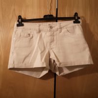 Нови - 35% светло бежови къси дамски панталонки/дънки М размер, снимка 1 - Къси панталони и бермуди - 31915275