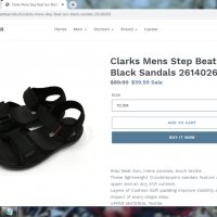 CLOUDSTEPPERS by Clarks Mens Step Beat Sun Black Sandals размер EUR 45 мъжки сандали 176-12-S, снимка 2 - Мъжки сандали - 37883453