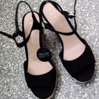 Дамски елегантни обувки / сандали , New Look, нови, платформа, черни, с беж, снимка 1 - Дамски ежедневни обувки - 28239544