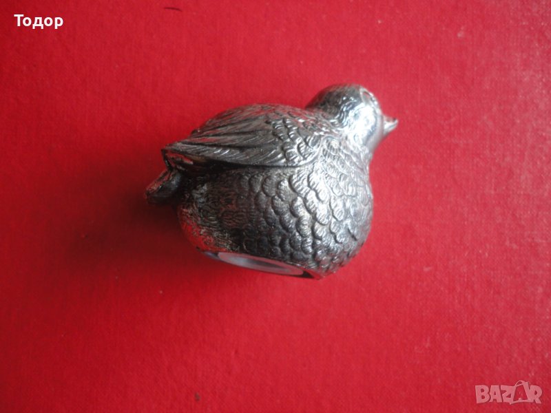 Невероятна бронзова солница пиперница врабче 1, снимка 1