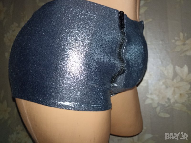 Нови секси  лъскави мъжки боксерки с два ципа отпред S, снимка 1